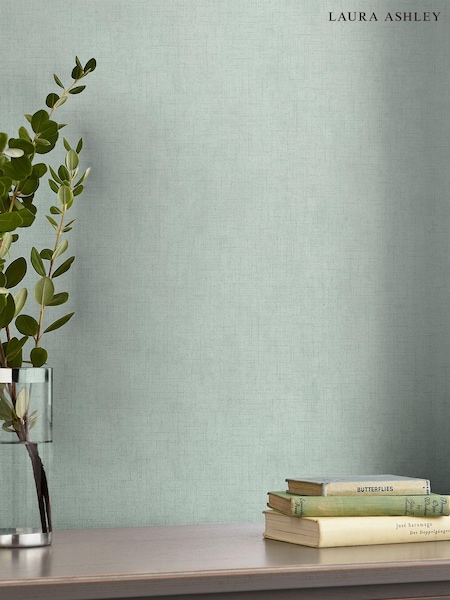 Laura Ashley Duck Egg Blue Plain Textured A4 Wallpaper Sample (202832) | £1
