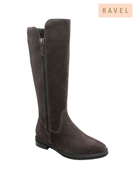 Grey - Ravel Knee High Flat Boots
