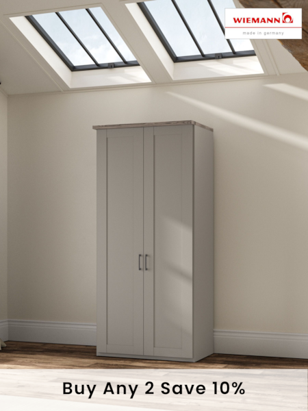 Wiemann Pebble Grey Truro Double Wood Semi Fitted Wardrobe (203111) | £810