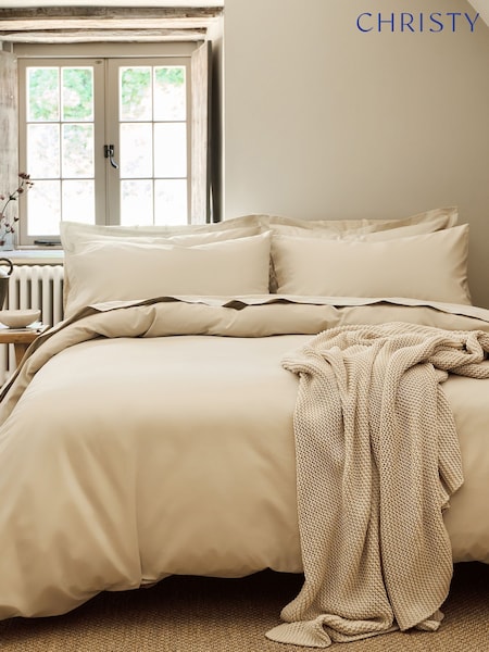Christy Pure Cotton Percale Duvet Cover & Pillowcase Set