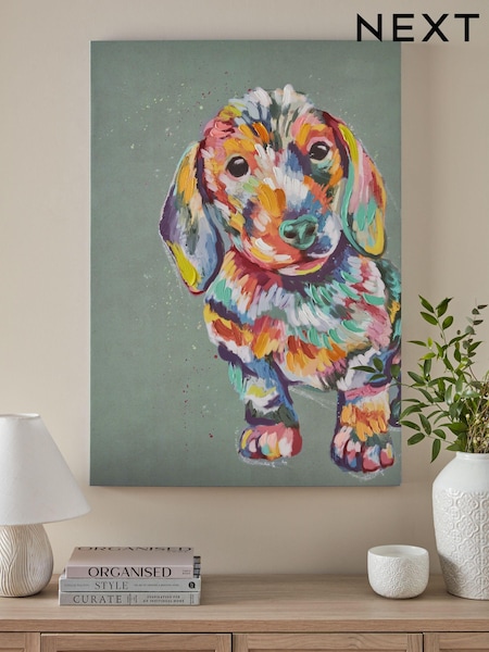 Blue Sausage Dog Canvas Wall Art (203668) | £65