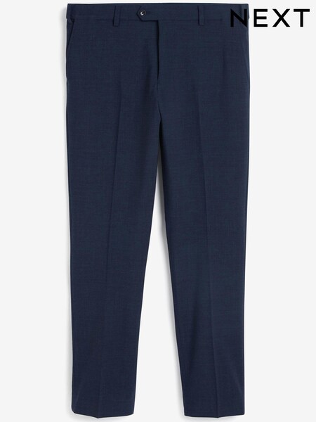Navy Blue Slim Fit Signature Tollegno Motionflex Stretch Wool Puppytooth Suit: Trousers (204103) | £6