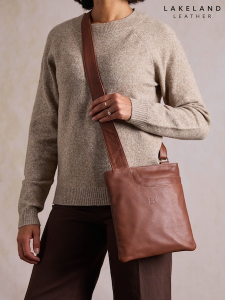Brown - Lakeland Leather Allerdale Cross-body Bag