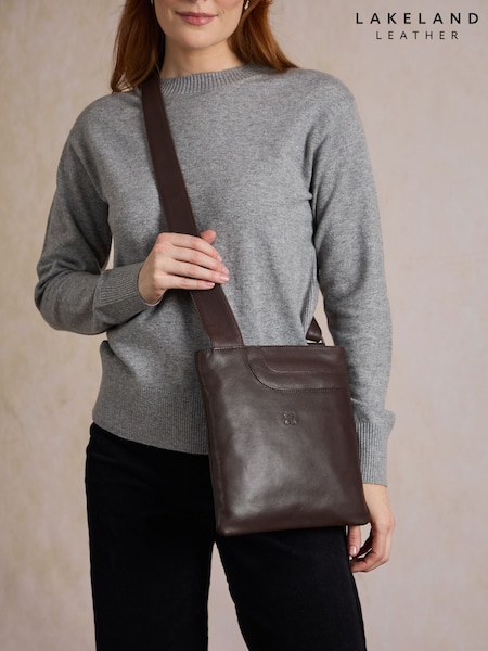 Chocolate Brown - Lakeland Leather Allerdale Cross-body Bag