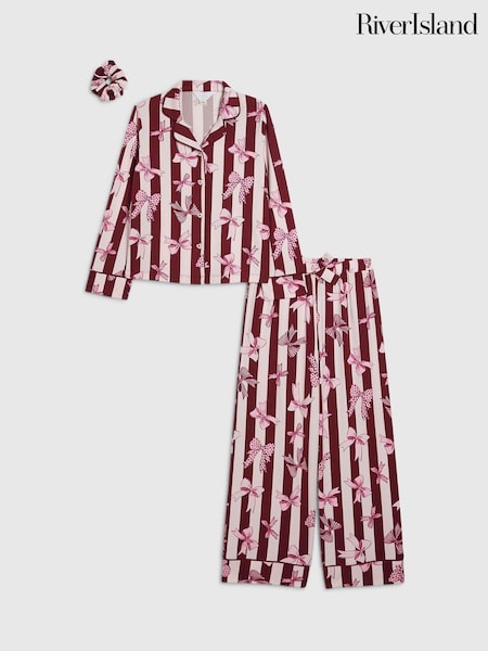 Red - River Island Bow Pyjamas