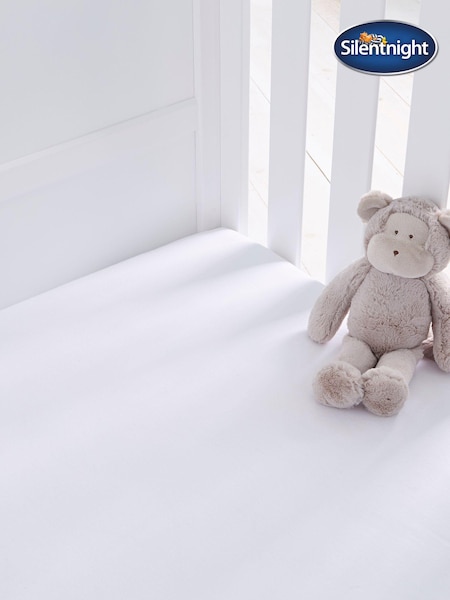 Silentnight 2 Pack White Kids Safe Nights Cot Bed 100% Cotton Fitted Sheets (204962) | £18