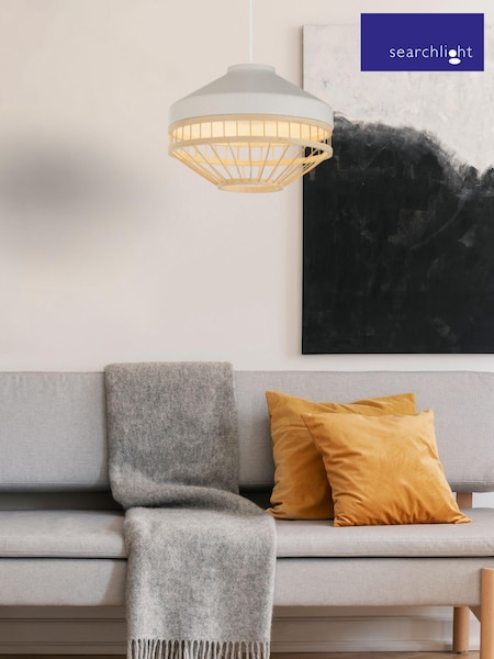 Searchlight White Hyssop Bamboo Pendant Shade (205048) | £40
