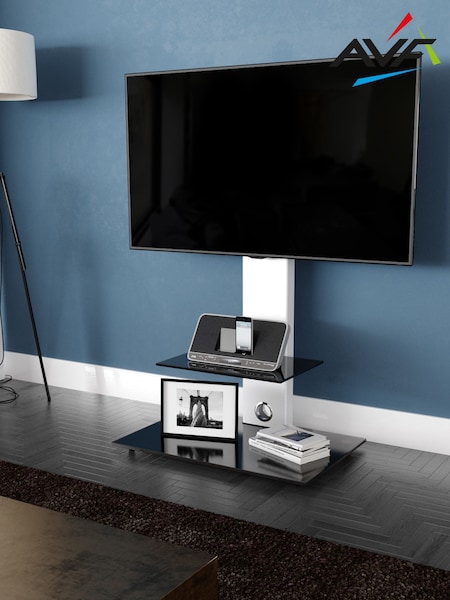 AVF Black/White Lesina Flat Pedestal 700 TV Stand (205285) | £155
