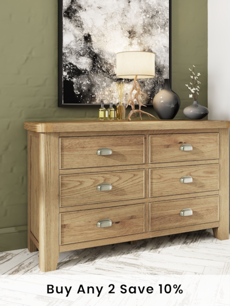 K Interiors Brown Embleton Solid Wood 6 Drawer Chest of Drawers (206987) | £710