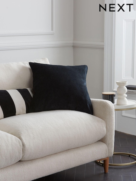 Black 59 x 59cm Soft Velour Cushion (207932) | £18