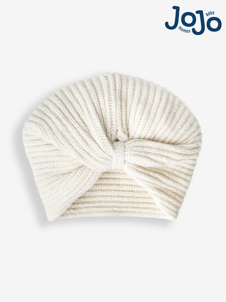 JoJo Maman Bébé Cream Girls' Knitted Turban (208425) | £9.50