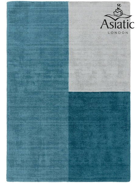 Asiatic Rugs Teal Blue Blox Colourblock Rug (208920) | £175 - £516