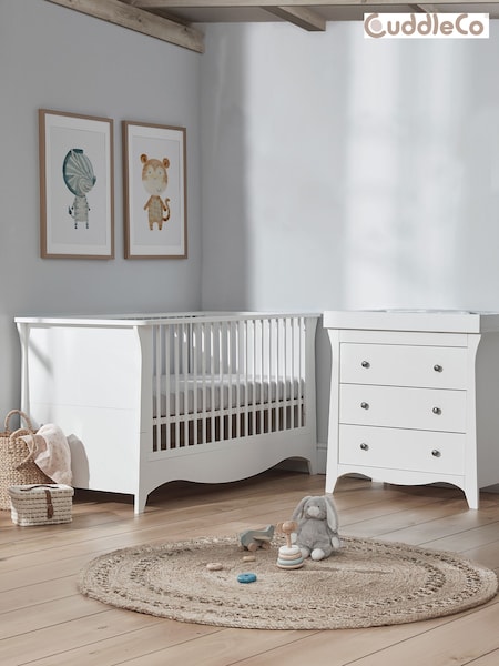 CuddleCo White Ash 1 Cashmere Clara Nursery Furniture Set 2 Piece (208991) | £699