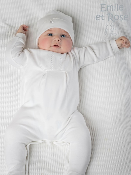 Emile et Rose 100% Cotton All in One With Embroidered Yoke & Hat (209032) | £36