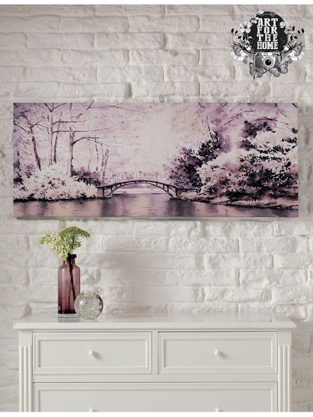 Art For The Home Purple Watercolour Forest Bridge Wall Art (209088) | £38