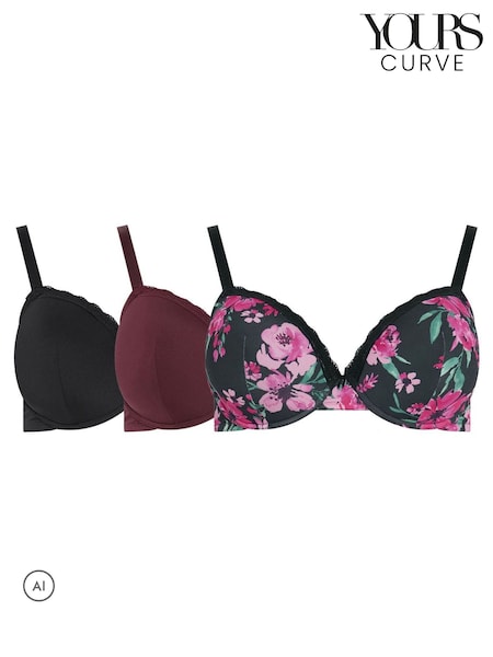 Animal - Yours Curve Floral Bras 3 Pack