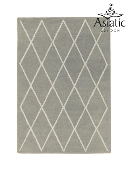 Asiatic Rugs Silver Albany Diamond Wool Rug (210377) | £83 - £400