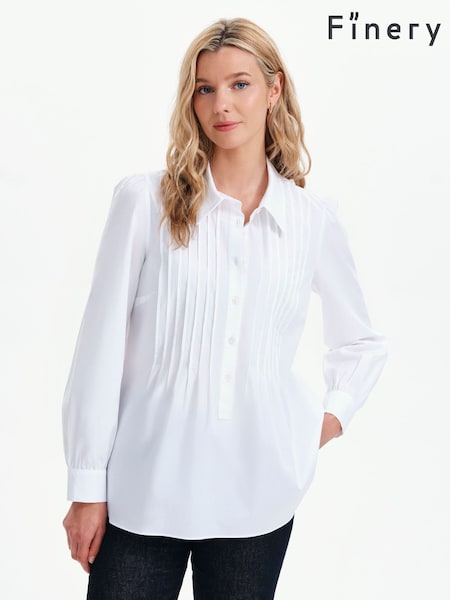 White - Finery Mimi Cotton Rich Shirt
