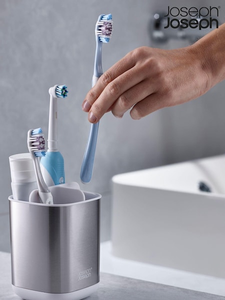 Joseph Joseph White EasyStore Steel Toothbrush Caddy (210951) | £20