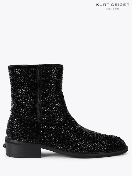 Black - Regular Kurt Geiger London Palmer Embellished Western Ankle Boots