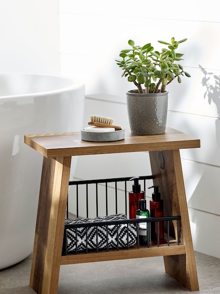 Natural Bronx Oak Effect Storage Stool (211403) | £60