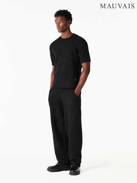 Black - Regular Mauvais Monogram Montreux Knit Joggers