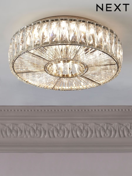 Clear Aria Small Flush Fitting Ceiling Light (212576) | £120
