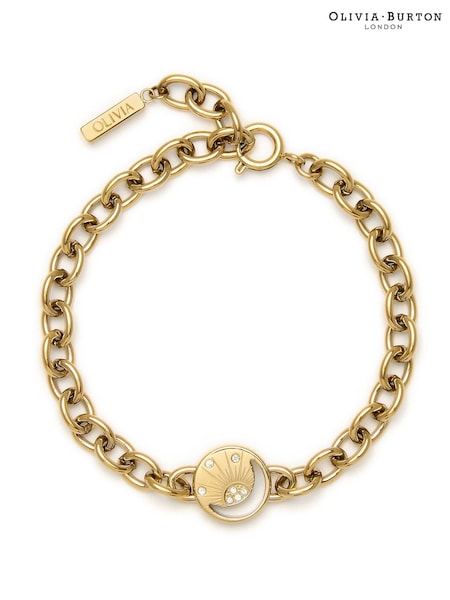 Gold - Olivia Burton Celestial Sun Ip Disc Link Bracelet