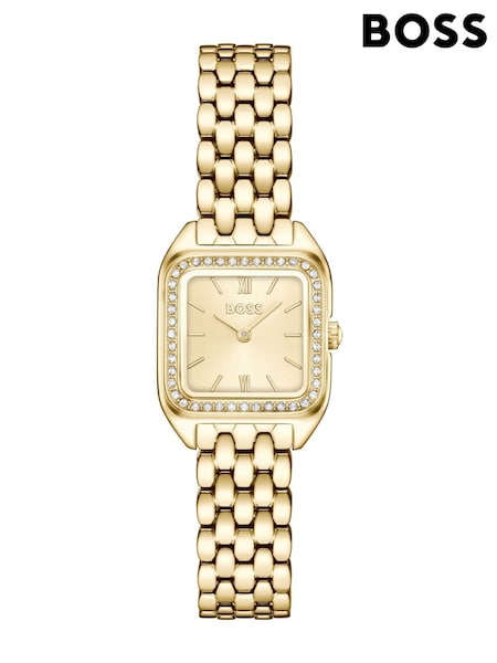Gold - Boss Mae Petite Soft Square Two Tone Bracelet Watch
