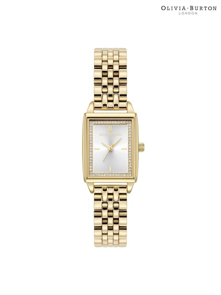 Gold Tone - Olivia Burton 21mm Townhouse Gold Ip White Dial Watch