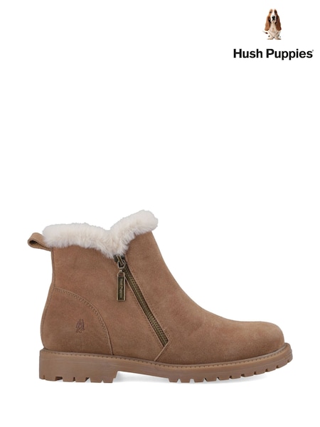 Brown - Hush Puppies Hollis Zip Boots