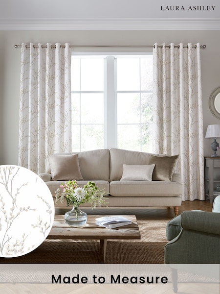 Laura Ashley Dove Grey Pussy Willow Made to Measure Curtains (213807) | £119