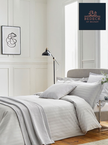 Bedeck Of Belfast Silver 1000 Thread Count Cotton Sateen Adan Duvet Cover (214804) | £175 - £215