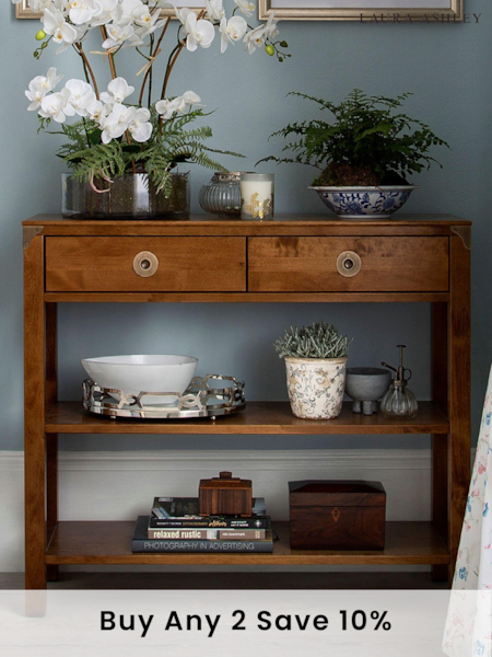 Laura Ashley Honey Gold Balmoral 2 Drawer Console Table (214975) | £725