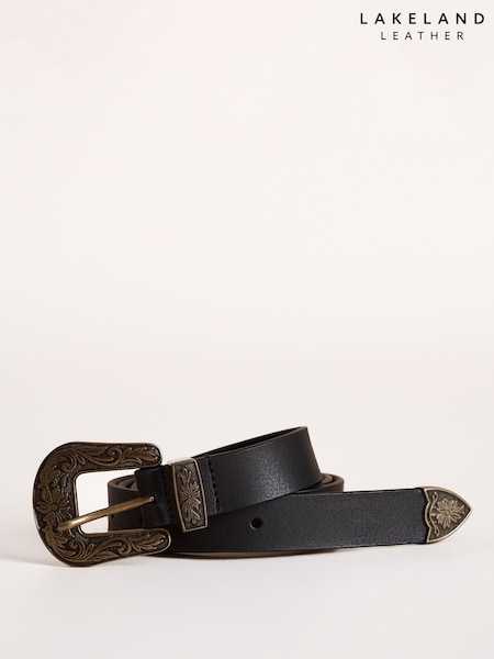 Black - Lakeland Leather Kentmere Western Belt