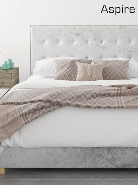 Aspire Furniture Silver Grey Olivier End Lift Ottoman Storage Bed (215181) | £548 - £813