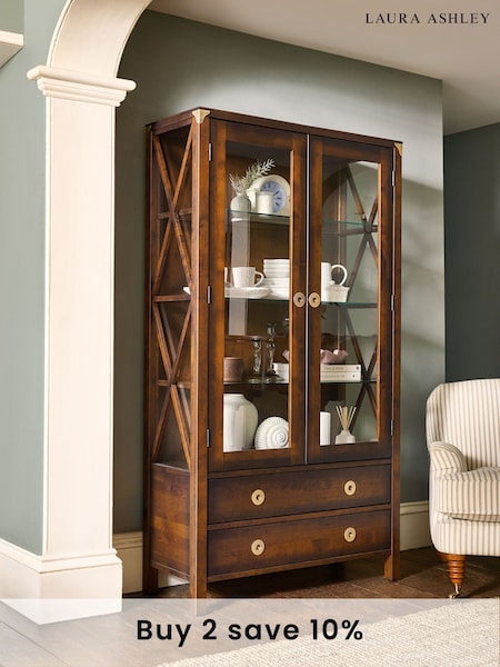 Laura Ashley Dark Chestnut Balmoral 2 Door 2 Drawer Display Unit (215610) | £1,295