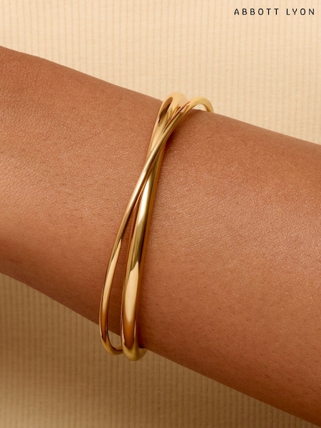 Gold - Abbott Lyon Crossover 18ct Plated Bangle