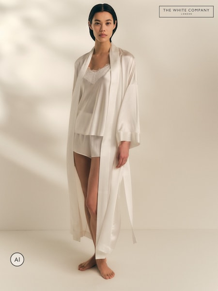 White - The White Company Silk Robe