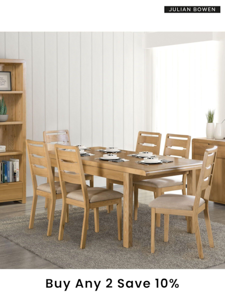 Julian Bowen Natural Kemble Curve Dining Table (216366) | £580