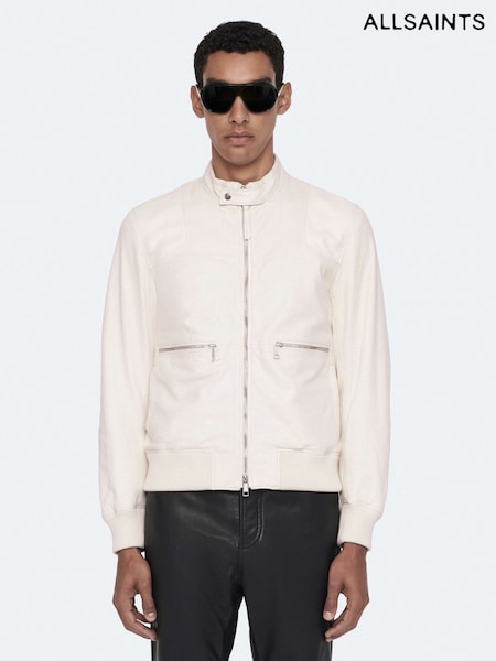 White - Regular Allsaints Miro Perf Bomber Jacket
