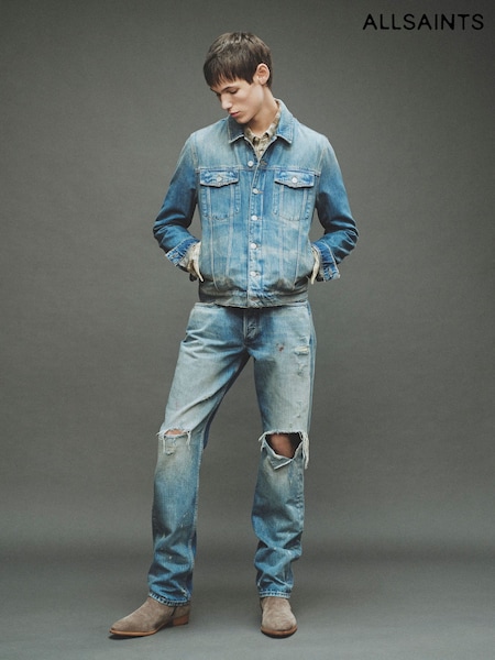 Blue - Regular Allsaints Fitted Trucker Jacket