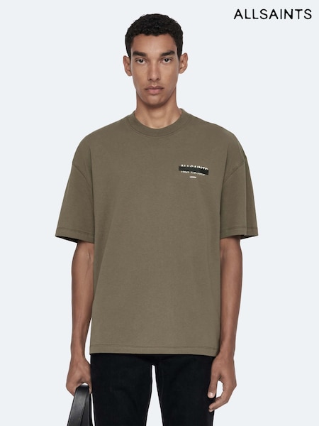 Olive Green - Regular Allsaints Redact Short Sleeve T-shirt