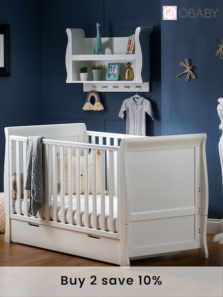 Obaby White Stamford Classic Cot Bed (217049) | £355