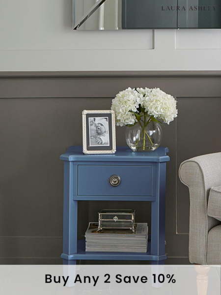 Laura Ashley Dusky Seaspray Henshaw 1 Drawer Side Table (217061) | £370