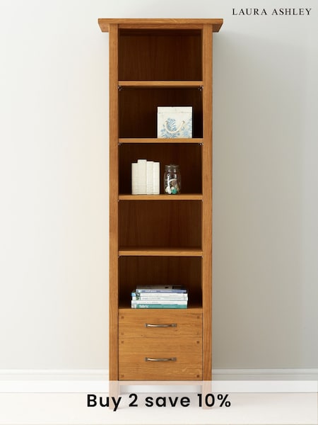 Laura Ashley Oak Milton 2 Drawer Single Bookcase (217184) | £845