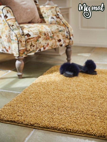My Mat Ochre Yellow Soft Stain Resistant And Washable Rug (218487) | £28 - £134