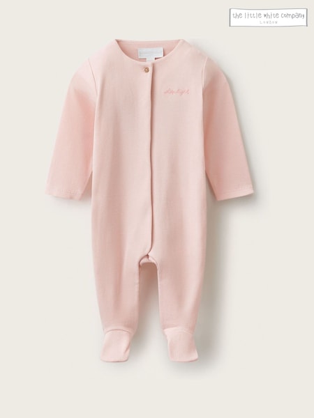 Pink - The White Company Blend Sleep Tight Embroidered Sleepsuit