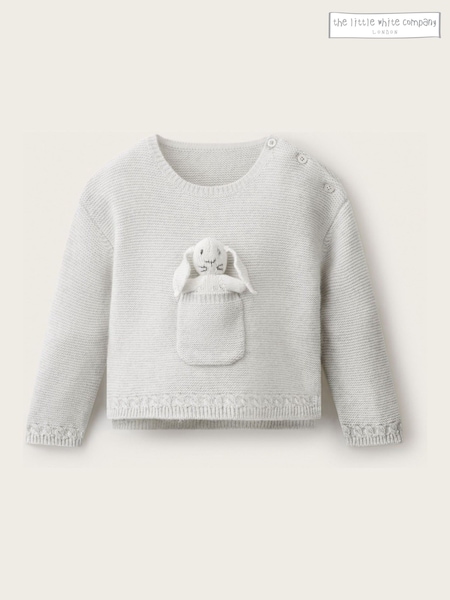 White - The White Company Bunny Pocket Jumper With Cashmere