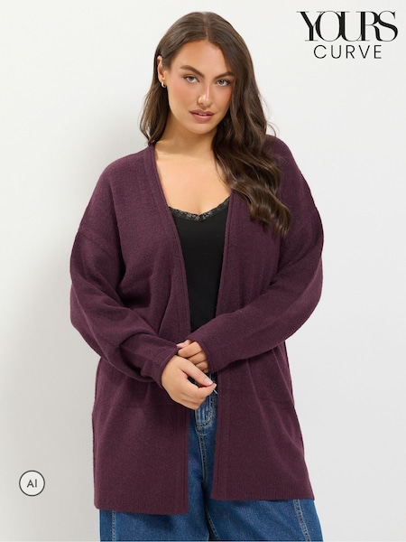 Red - Yours Curve Soft Touch Cardigan